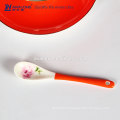 Orange High Bright Colored Glazed Cup Logos imprimés Ceramic Cup and Saucerwith spoon